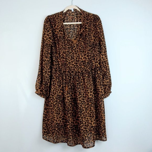 Time and Tru Dresses & Skirts - Leopard Print Dress Size Medium NWT